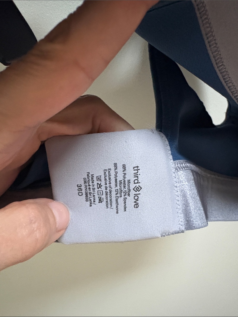 ThirdLove Wireless Sports Bra - Teal Blue & Light Gray - Picture 2 of 3
